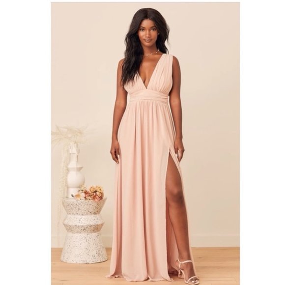 Lulus Dresses & Skirts - Lulu’s Blush Maxi Dress with Slit
